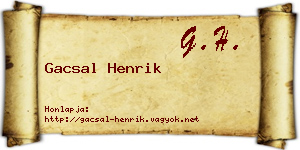 Gacsal Henrik névjegykártya